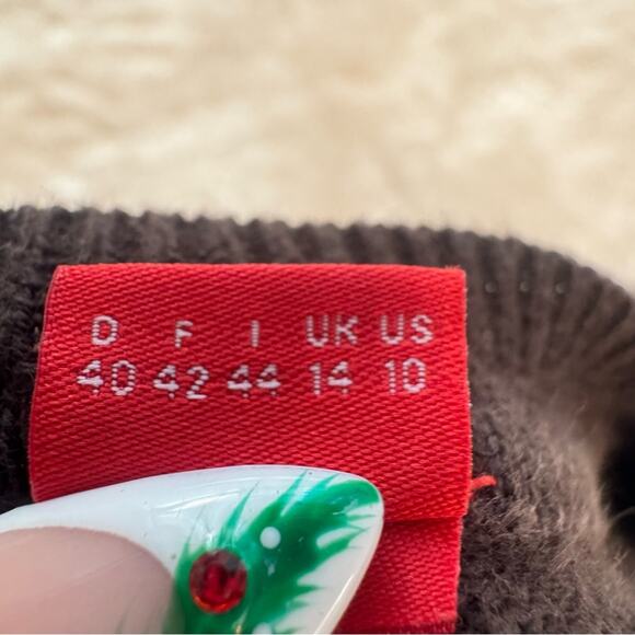 s. Oliver Women’s Brown/Pink Argyle V Neck Sweater Pullover Sz10 Academic Preppy - Picture 5 of 6